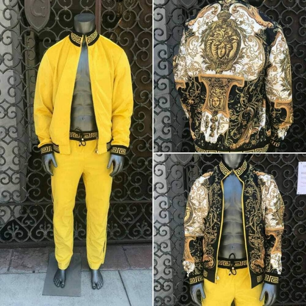 Men’s Fashion Yellow | Black Reversible Tracksuit RUNS ONE SIZE SMALLER